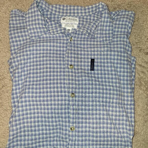 Mens XXL Short Sleeve Button Shirt Brand Columbia Sportswear Gently Pre-Owned - Picture 1 of 3